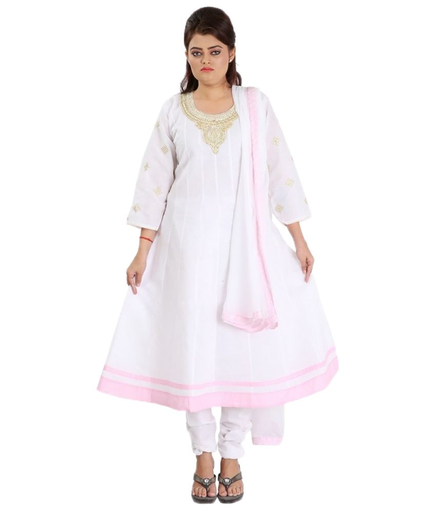 white colour churidar dress