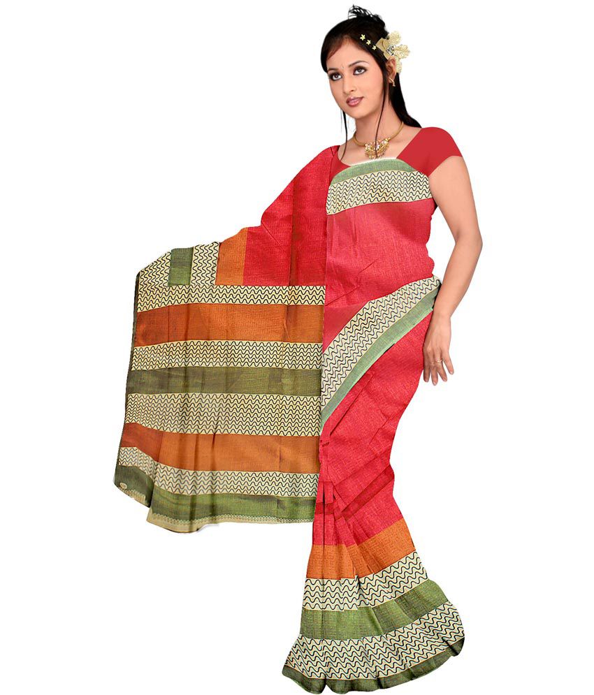 Ambe Sarees Multi Color Bhagalpuri Silk Saree Buy Ambe Sarees Multi Color Bhagalpuri Silk