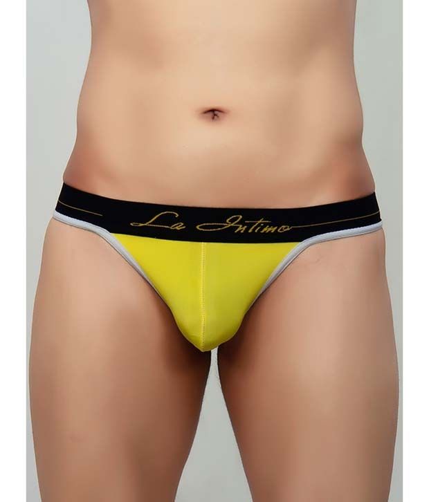     			La Intimo Pack of 1 Cotton Blend Briefs For Men's ( Yellow )