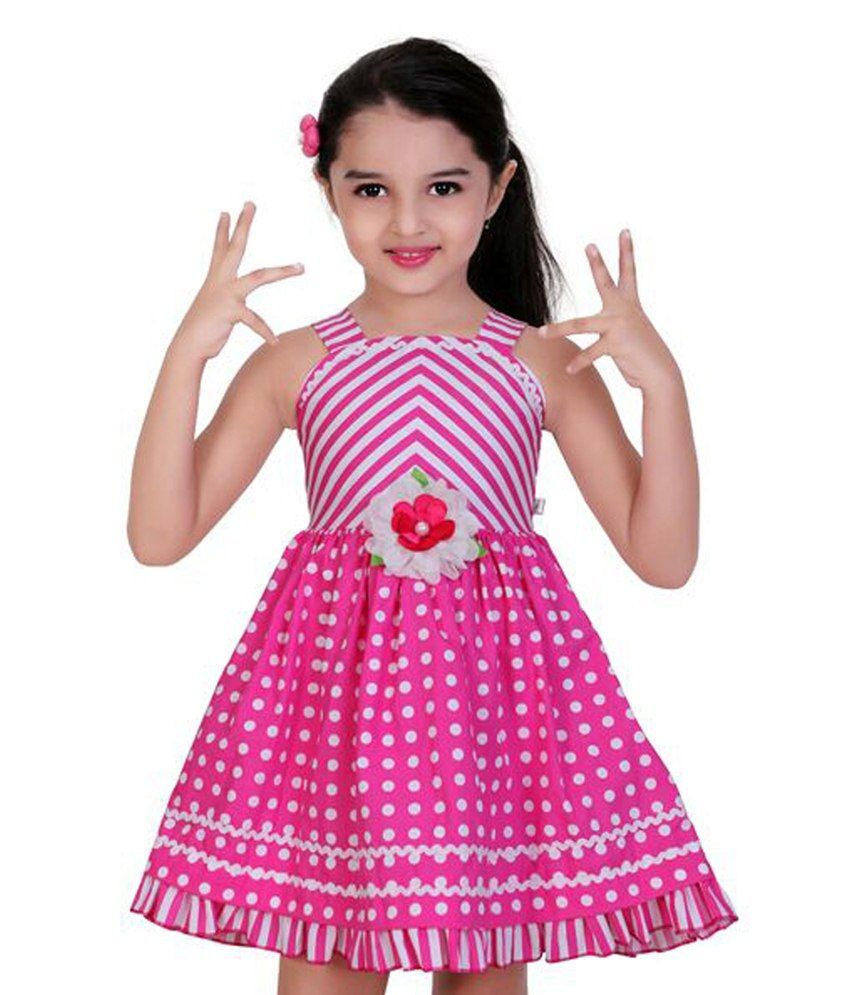 Mathudi Pink Cotton Sleeveless Short Frock - Buy Mathudi Pink Cotton ...