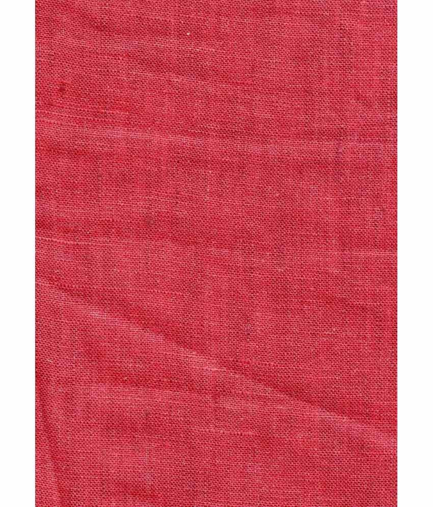 Linen Club Red 2.50 meter Casual Wear 