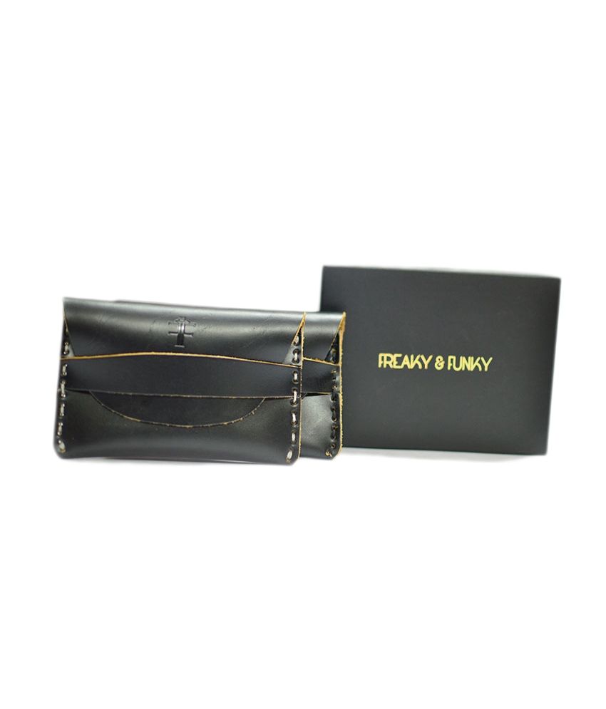 Freaky & Funky Fashionable BI FOLD Leather Wallet For Men (BLACK