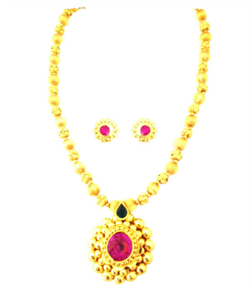 Hemant Gajara Har Gold Plated Necklace Set - Buy Hemant Gajara Har Gold ...