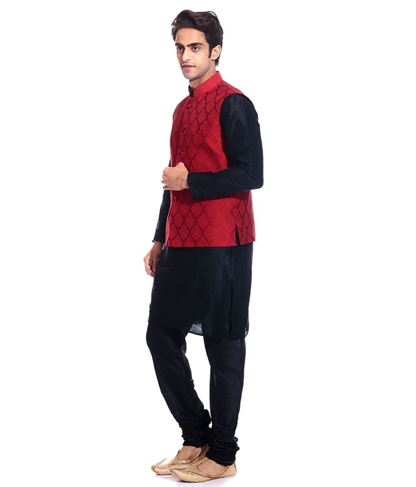black kurta pajama with basket