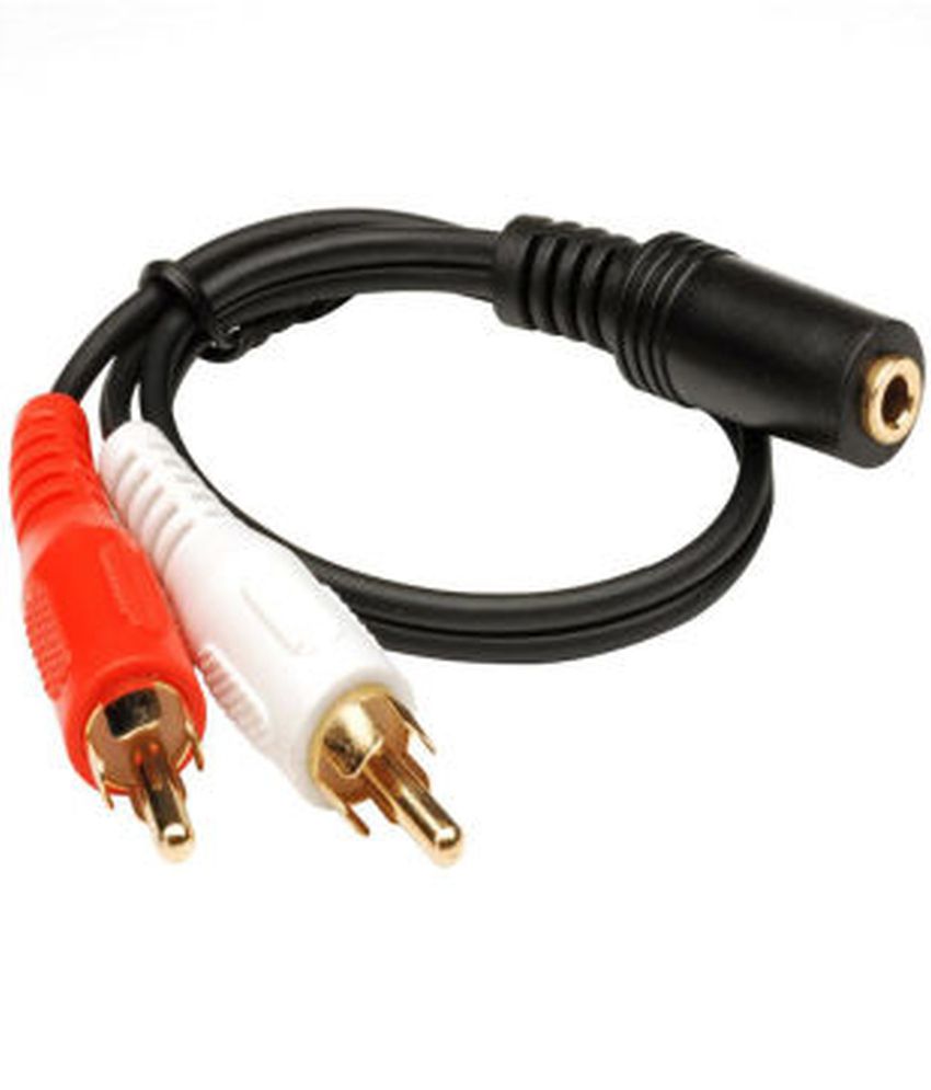     			Ezzeshopping Golden Plated 2RCA Male To 3.5 mm Stereo Female Cable