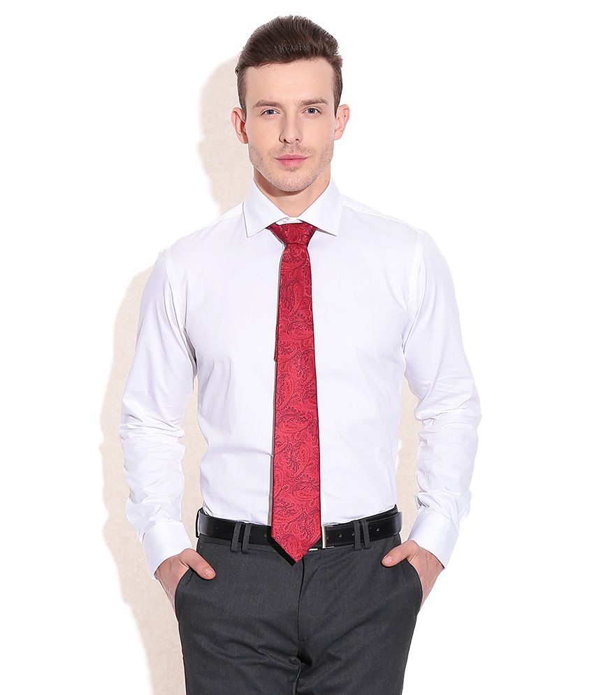 Formal White Shirt With Red Tie | estudioespositoymiguel.com.ar