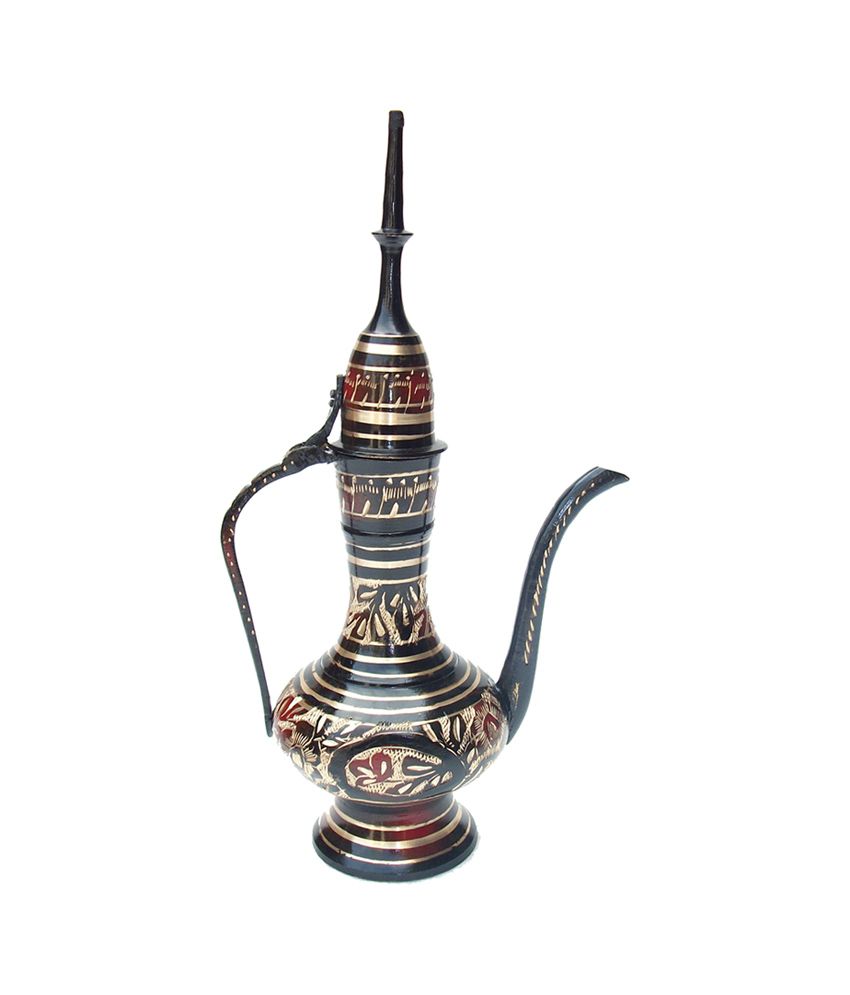 Handicrafts Store Brass Metal Surahi In Nakkashi Work Buy Handicrafts
