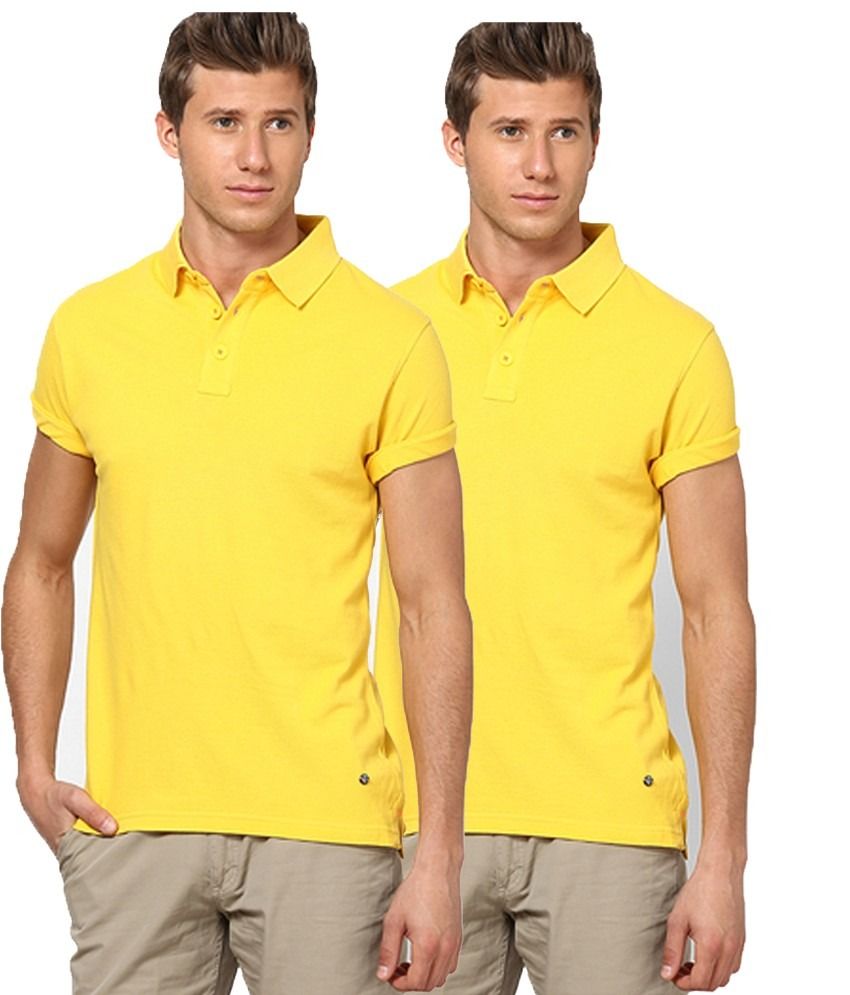     			Concepts Pack Of 2 Yellow Polo T Shirts Pack of 2 T-shirts