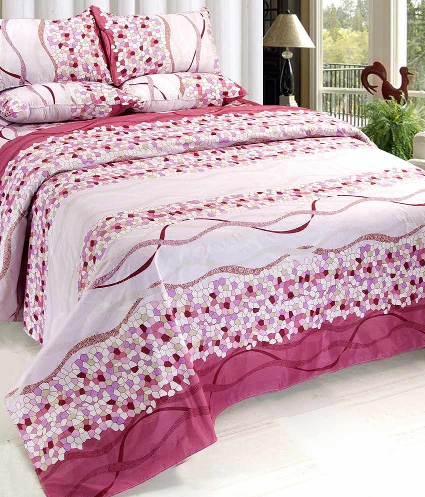 Vertex Floral Bed Sheet With Freebies(2 pillow covers) Buy Vertex