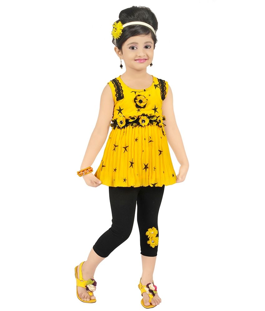 yellow and black frock