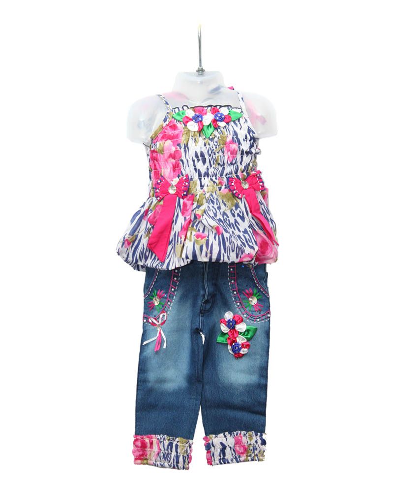 Modern Clothing Denim Yellow Top And Blue Jeans Top And Bottom Set - Buy Modern Clothing Denim 
