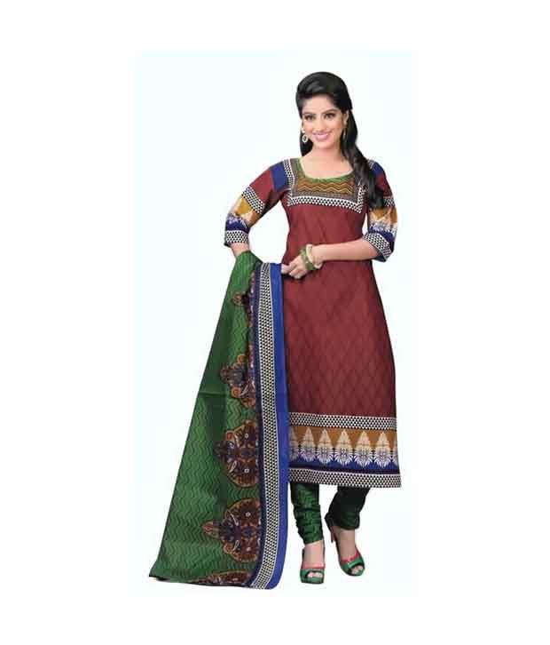 Anmol Multi Color Cotton Unstitched Dress Material - Buy Anmol Multi ...