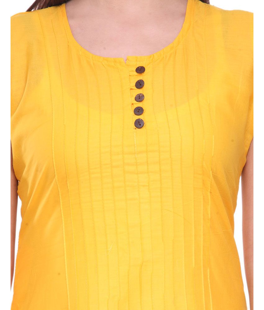 sleeveless yellow kurti