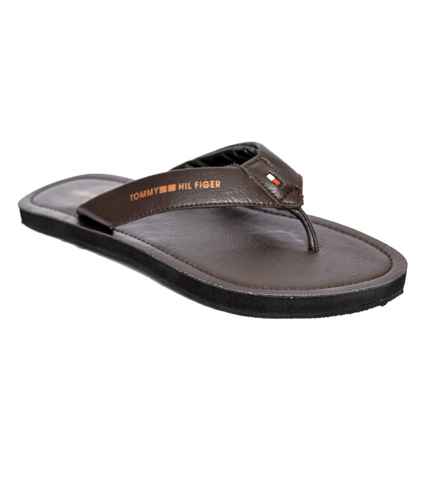 Tommy Hilfiger Brown Slippers Price in 