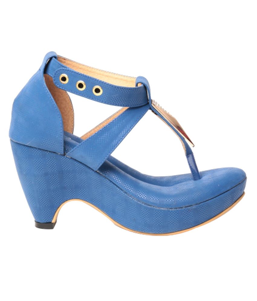 Bluet Wonderful Blue Heeled Sandals Price in India- Buy Bluet Wonderful Blue Heeled Sandals 