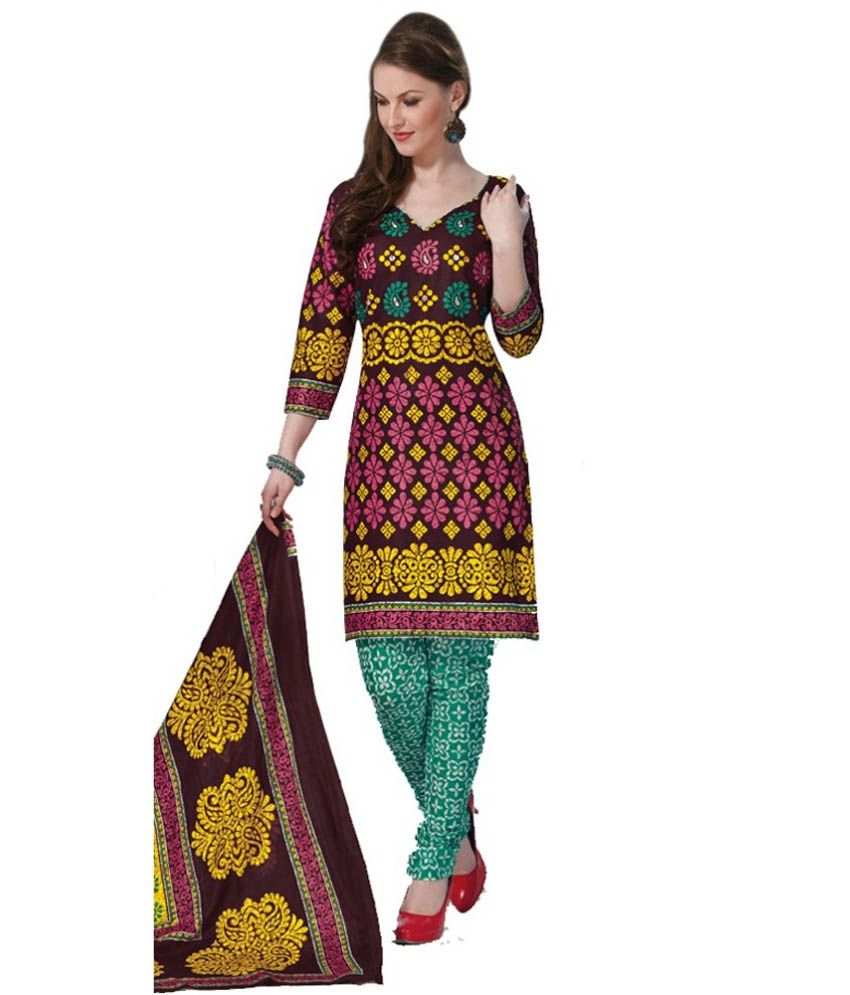 Kuki Exclusive Designer fancy Printed Cotton Dress material - Buy Kuki ...