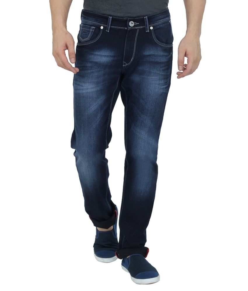 Leonidas Blue Cotton Mens Jeans - Buy 