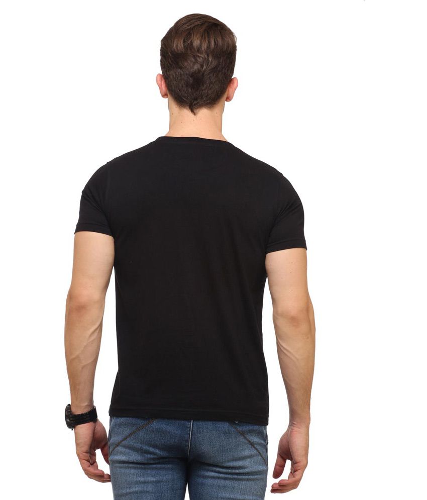 Fresh Black Cotton Half Sleeves Round Neck T-Shirt - Buy Fresh Black ...