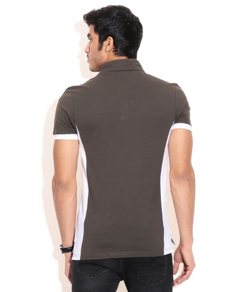 Kkr Yarns And Fabrics Black Cotton Blend V-Neck Half Sleeves T-Shirt - Buy Kkr Yarns And Fabrics 