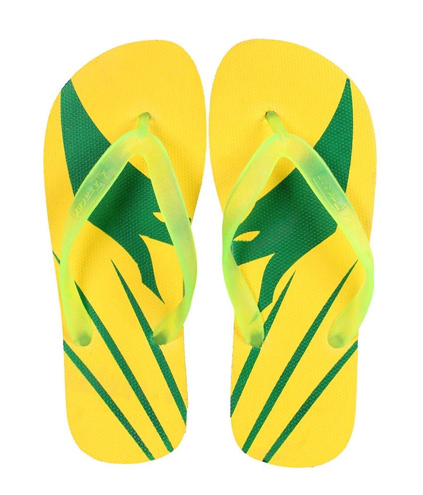 Tracer Yellow and Green Daily wear Flip Flops Price in India- Buy ...