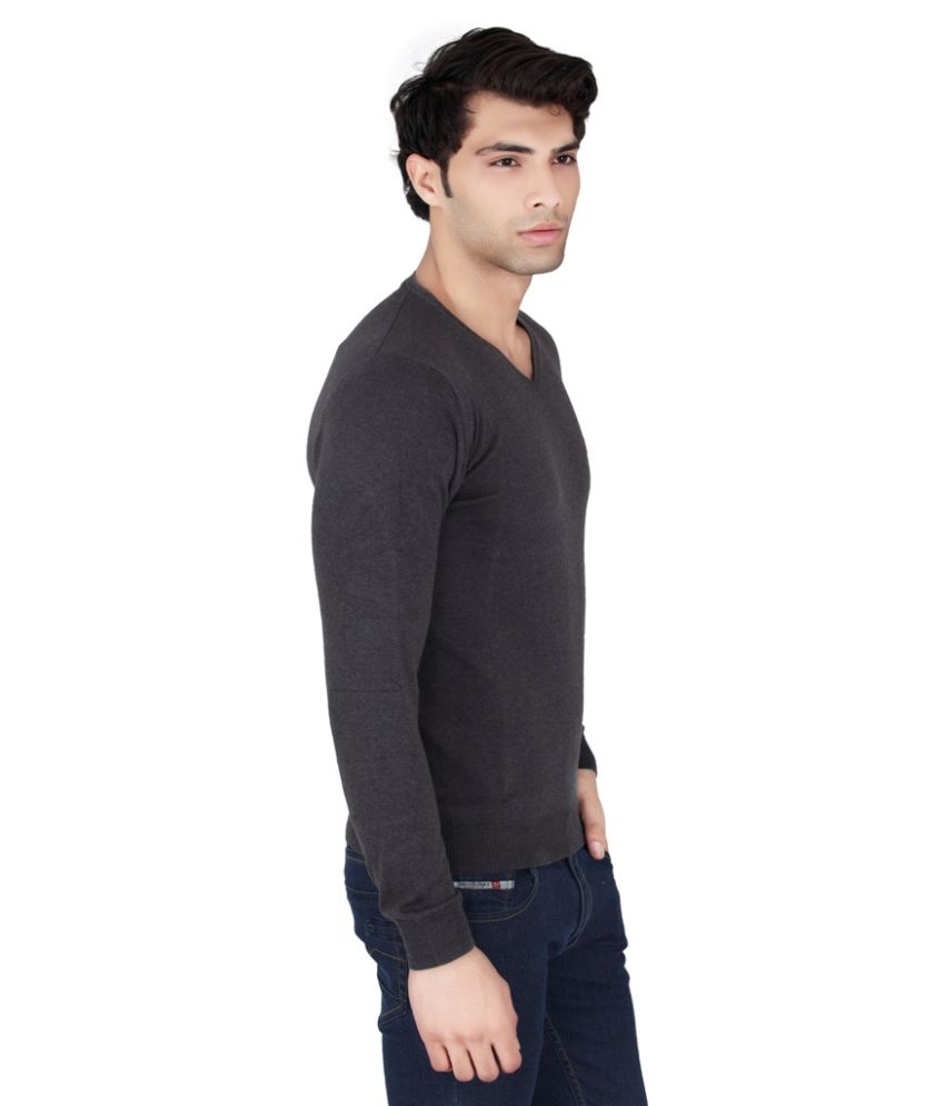 Fulon Gray Cotton V-Neck T Shirt - Buy Fulon Gray Cotton V-Neck T Shirt ...