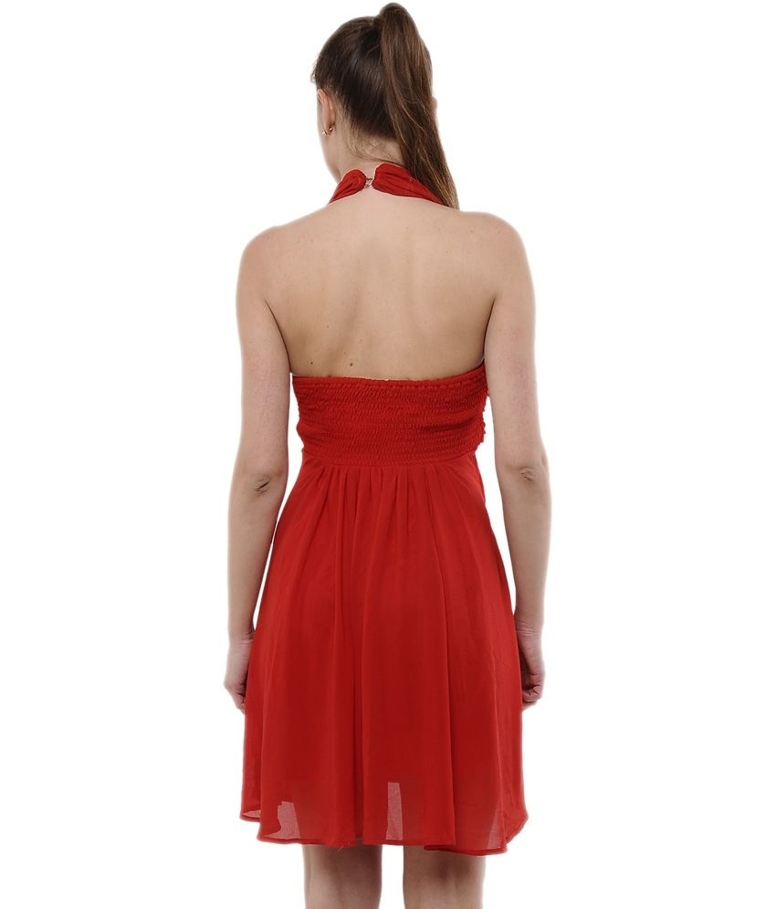 red georgette frock