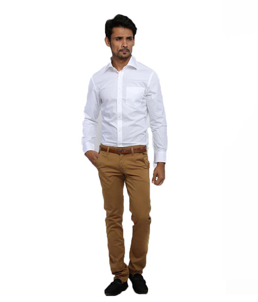 Zodiac White 100 Percent Cotton Full Sleeves Formal Shirt For Men - Buy ...