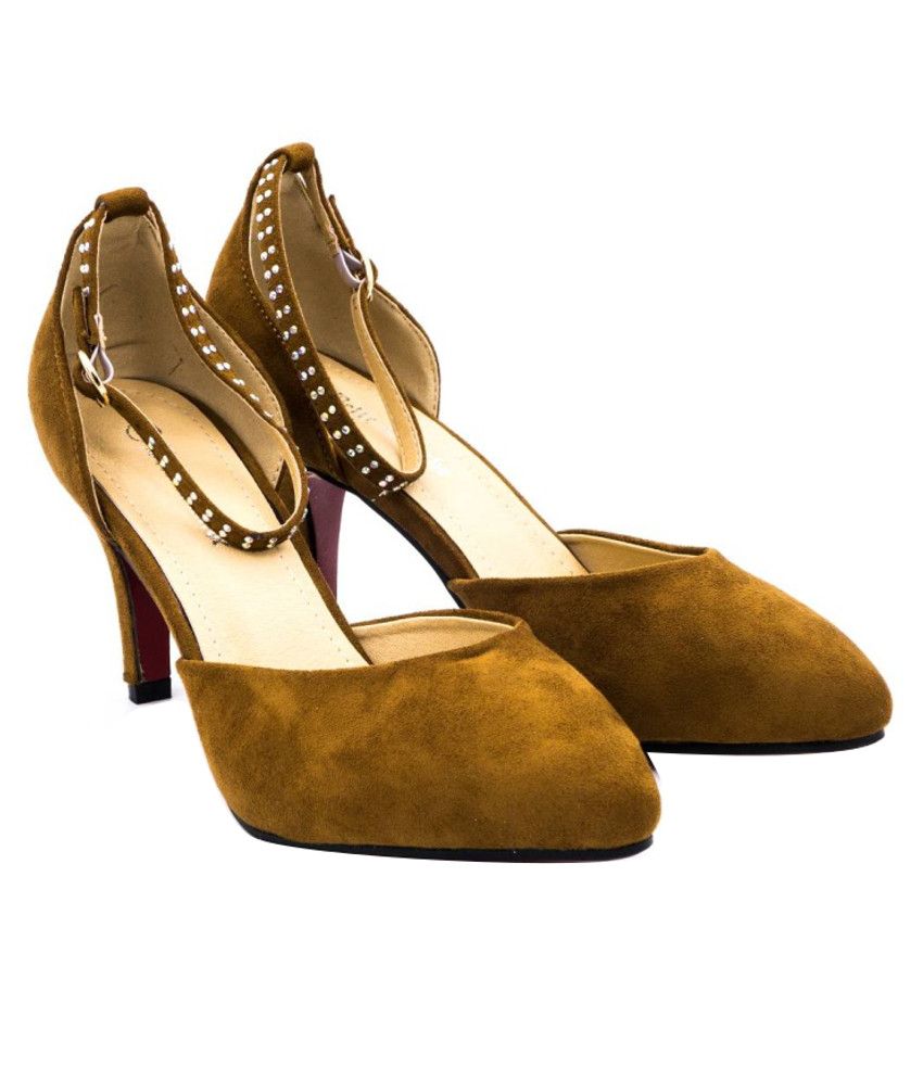 Belle Gambe Trendy Brown Heeled Sandals Price in India- Buy Belle Gambe Trendy Brown Heeled 