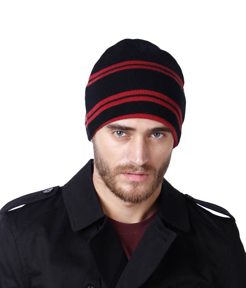 Yuvi Black Woolen Cap For Winter - Buy Online @ Rs. | Snapdeal