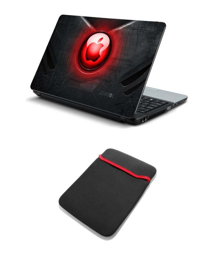 Print Shapes Apple Shining Logo Colourful Laptop Skin With Laptop