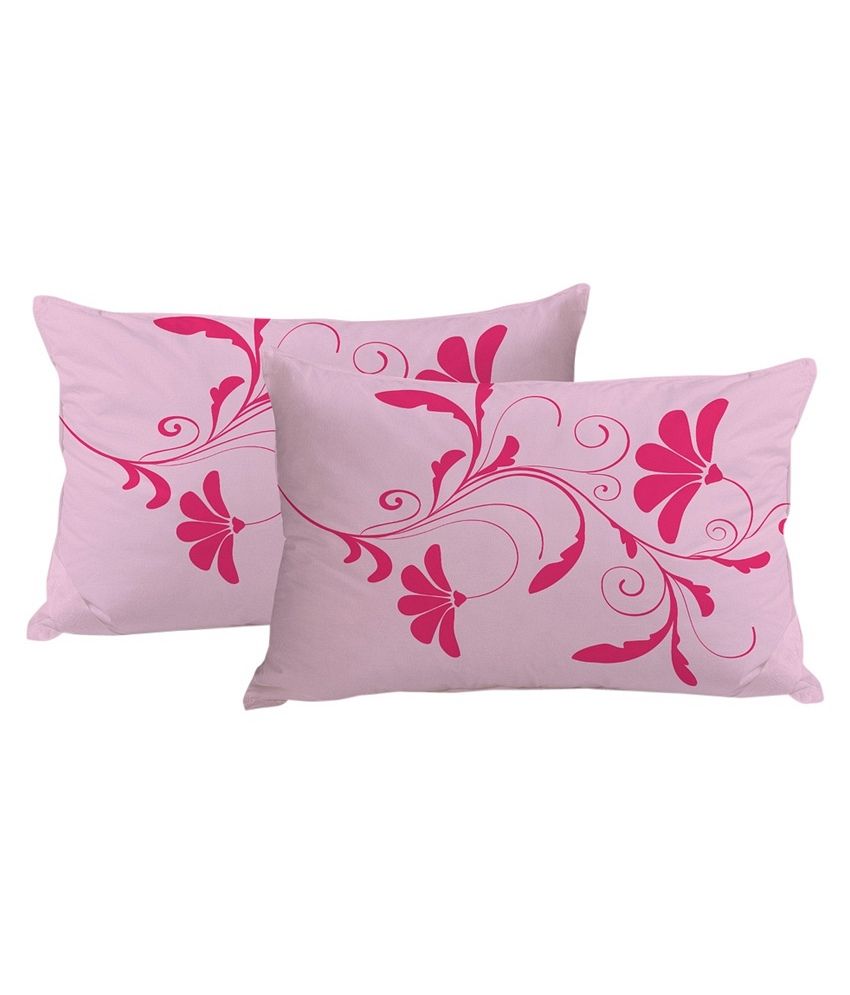 Stybuzz Pink Cotton Pillow Covers Set of 2 Buy Stybuzz Pink Cotton