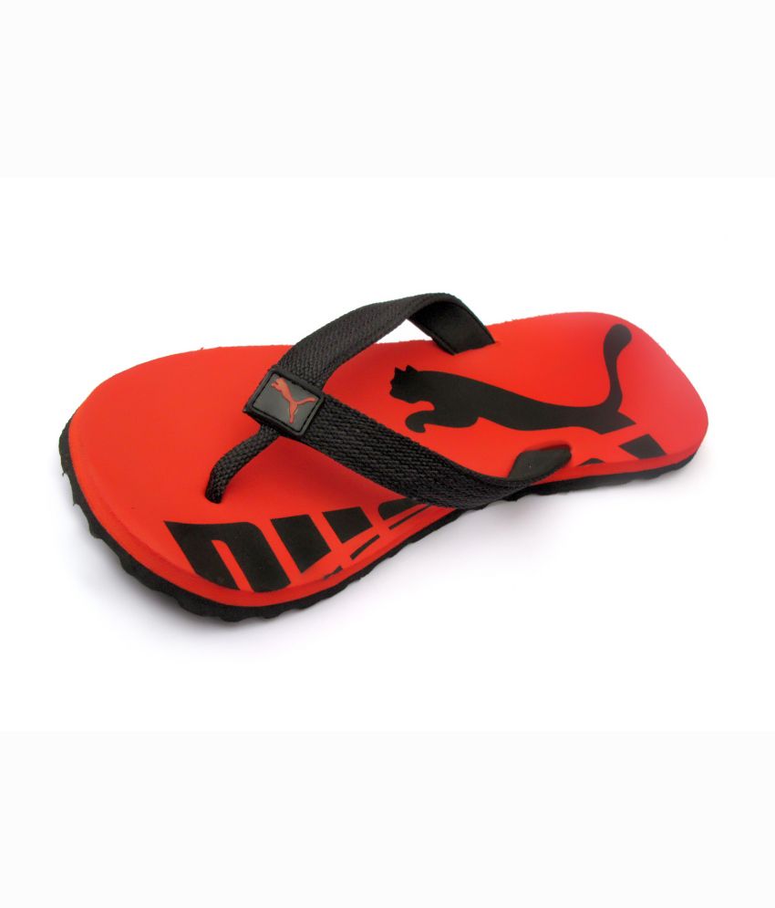 puma slippers red