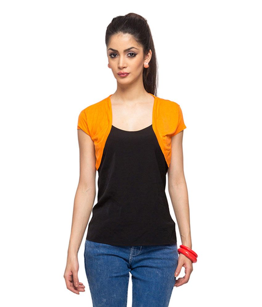 Buy Alibi Orange Viscose Shrugs Online 