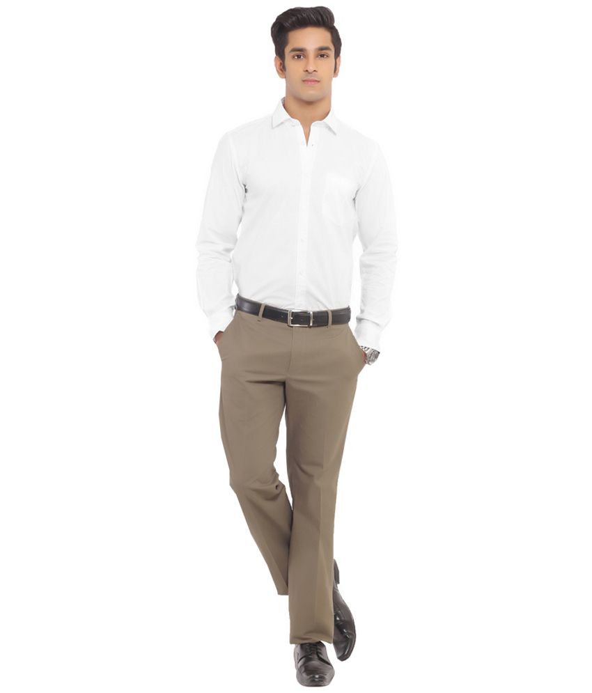 Mohan Exports White Cotton Blend Full Sleeve Formal Shirt - Buy Mohan ...