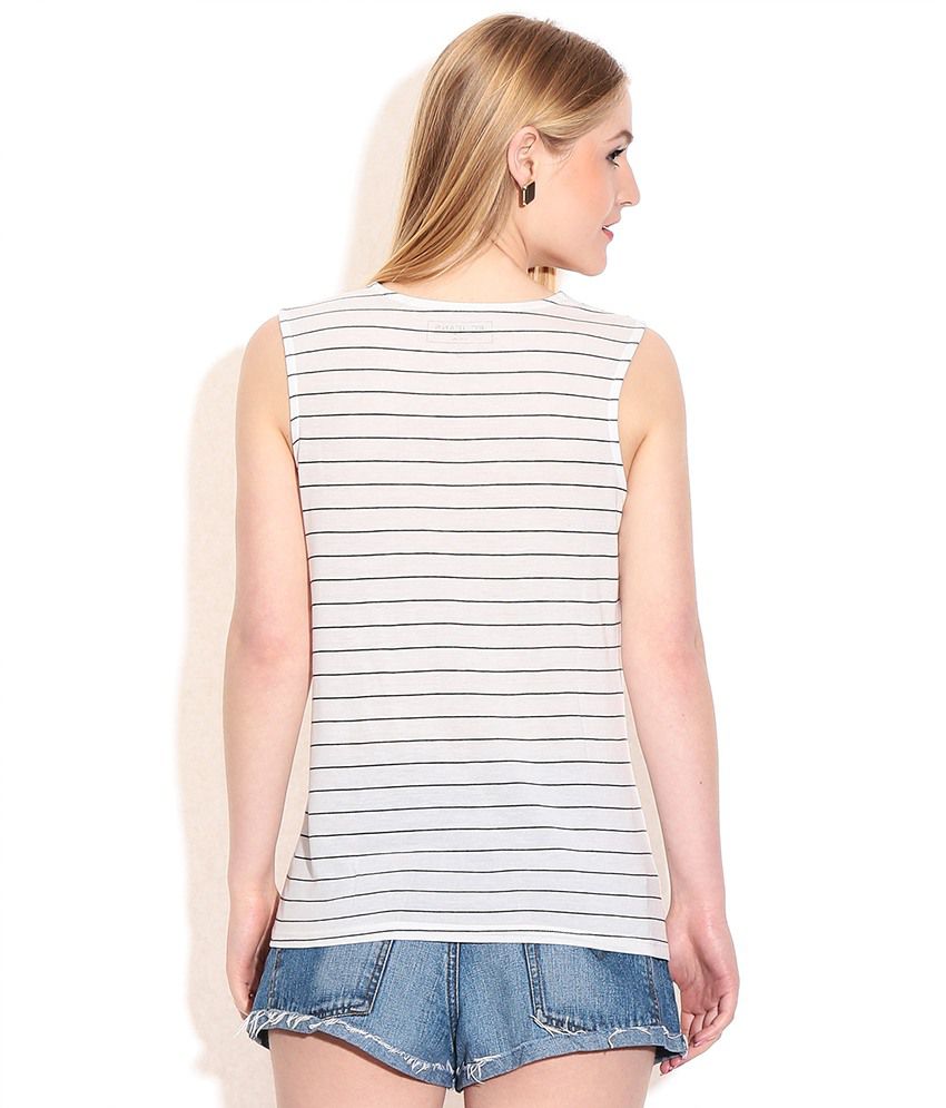 Fcuk White Striped Top - Buy Fcuk White Striped Top Online at Best ...