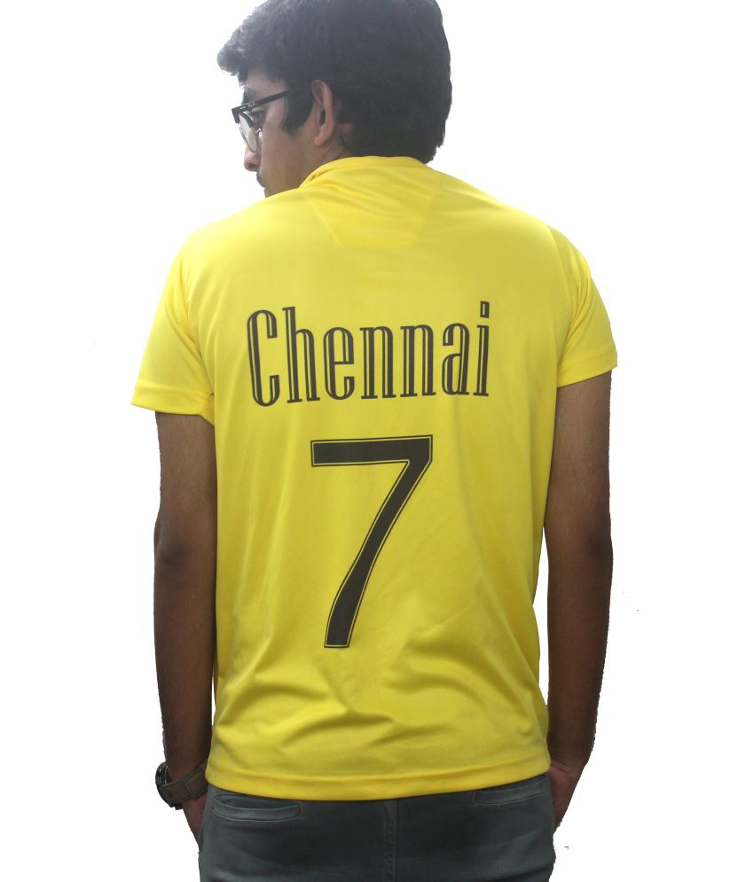 Vrexo Yellow Polyester Customized Ipl Chennai Super Kings Jersey T ...