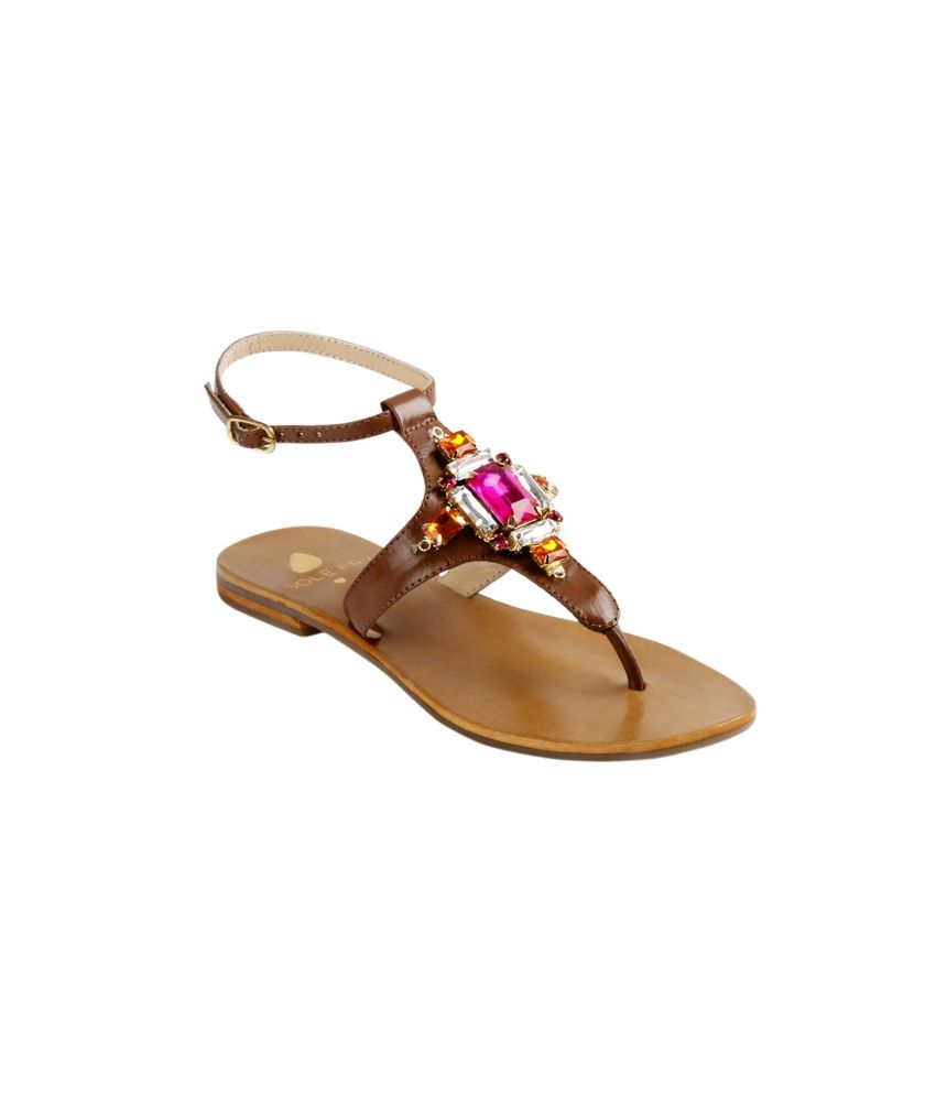 ladies tan flat sandals