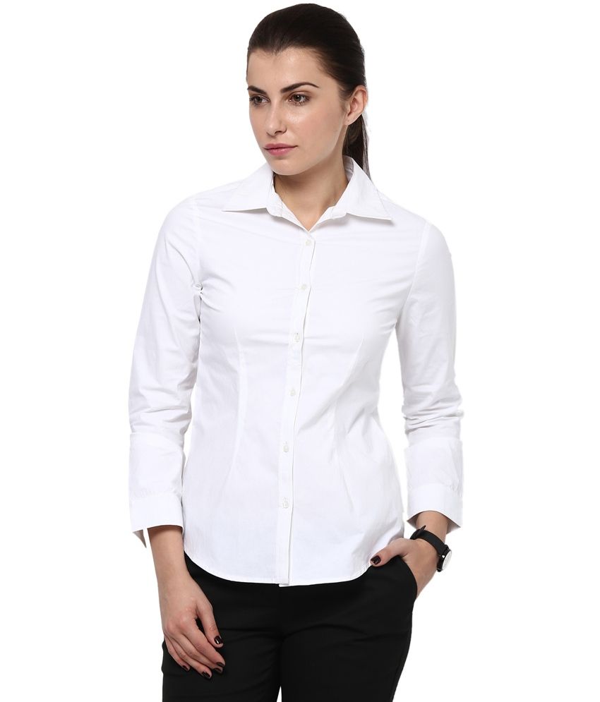 ladies white longline shirt