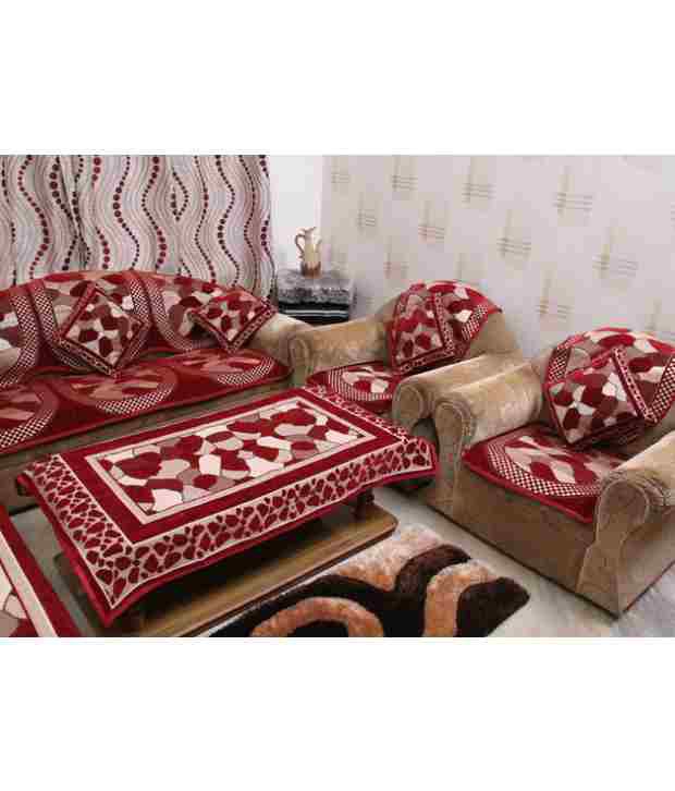     			Bhavya Red Shaneel Room Set With 19 Pices