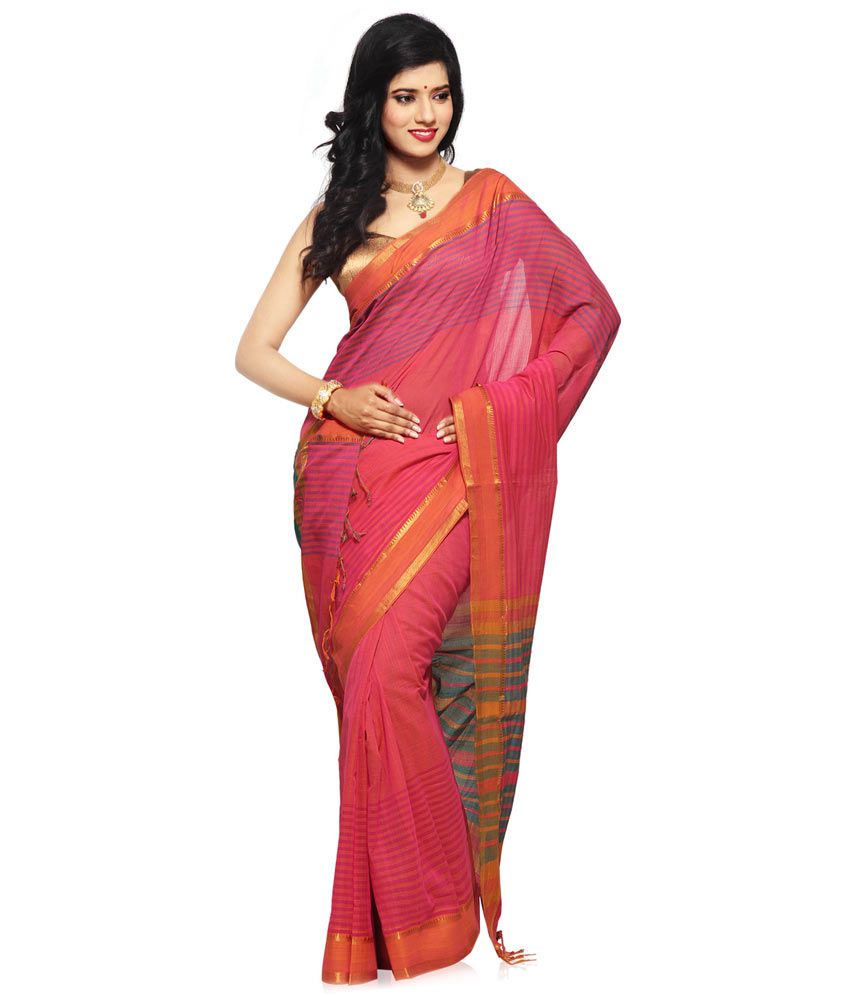 Mangalagiri Devi Saree Pink Cotton Saree Buy Mangalagiri Devi Saree Pink Cotton Saree Online