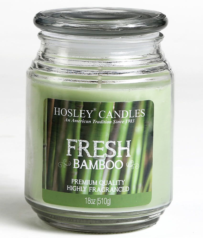     			Hosley Light Green Fresh Bamboo Large Jar Candle