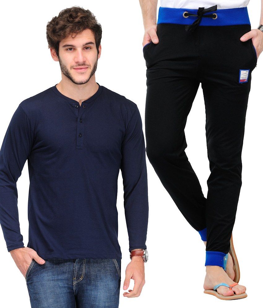 Tsx Cotton Henley And Track Pant Combo Buy Tsx Cotton Henley And