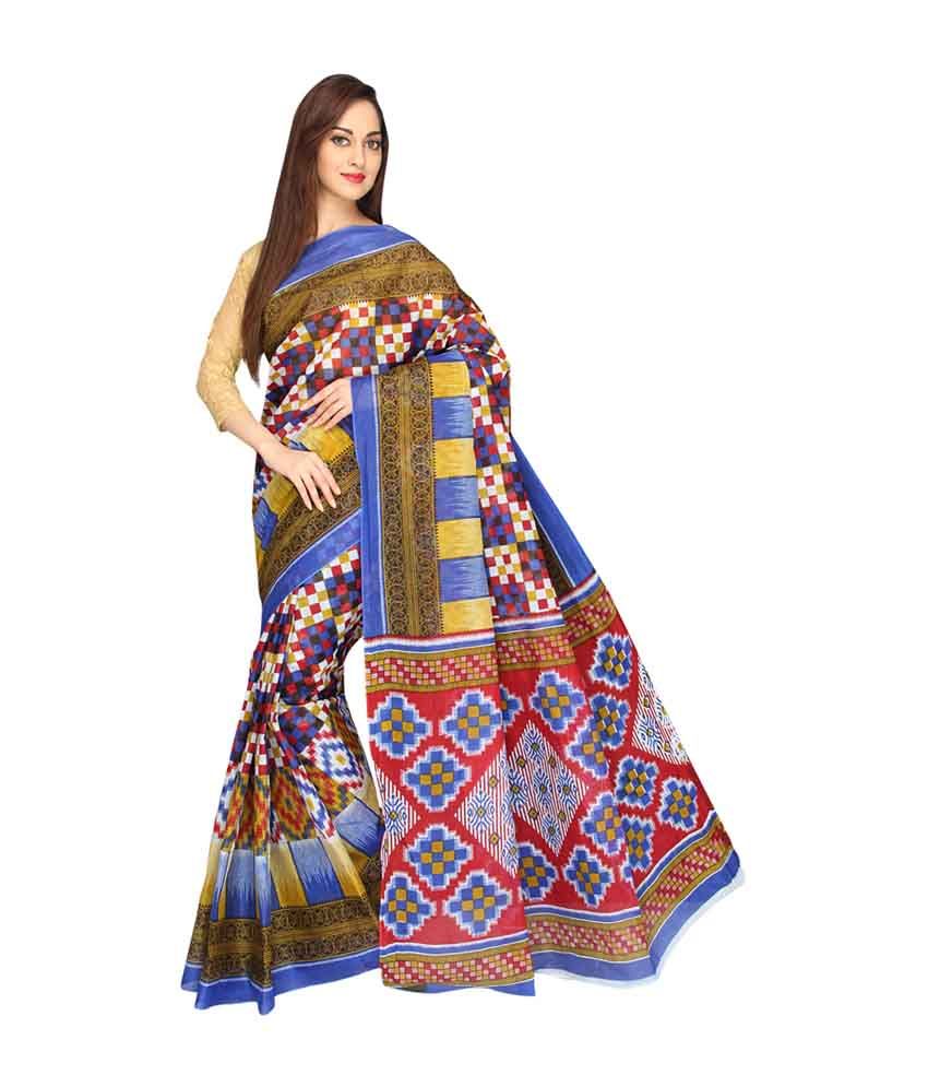 Radha Silk Emporium Multi Colour Cotton Sarees Pack of 2 Buy Radha