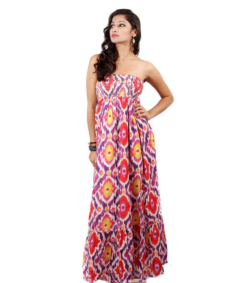 Khula Bazar Multi Color Cotton Maxi Dress - Buy Khula Bazar Multi Color ...