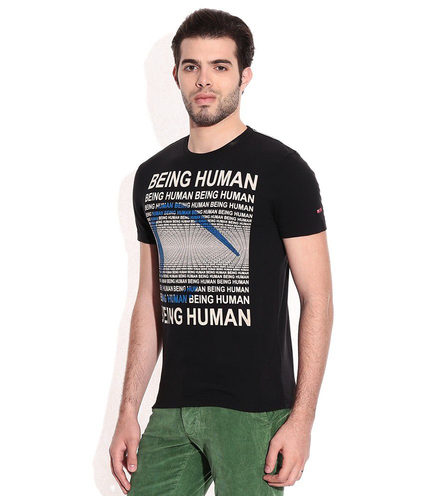 Being Human Black Cotton Round Neck T-Shirt - Buy Being Human Black ...