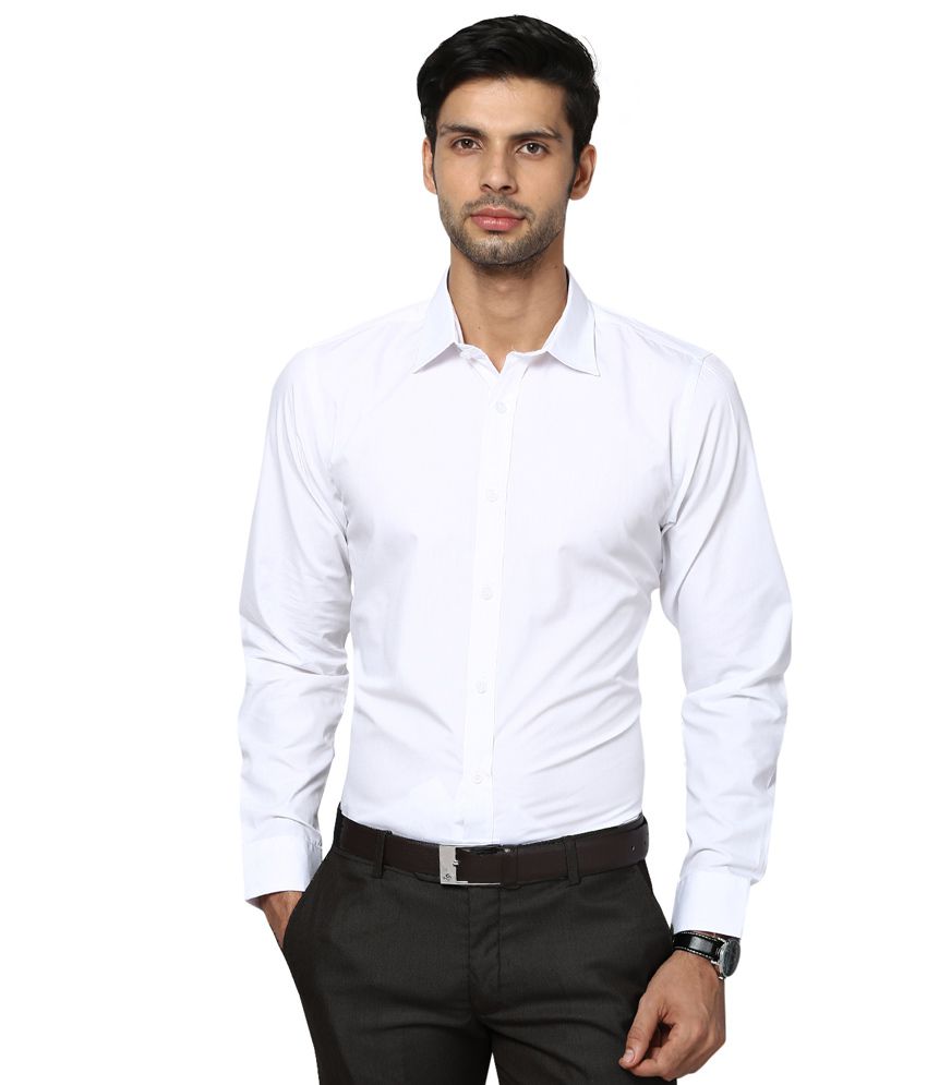 Next White Cotton Solid Formal Shirt For Men - Buy Next White Cotton ...