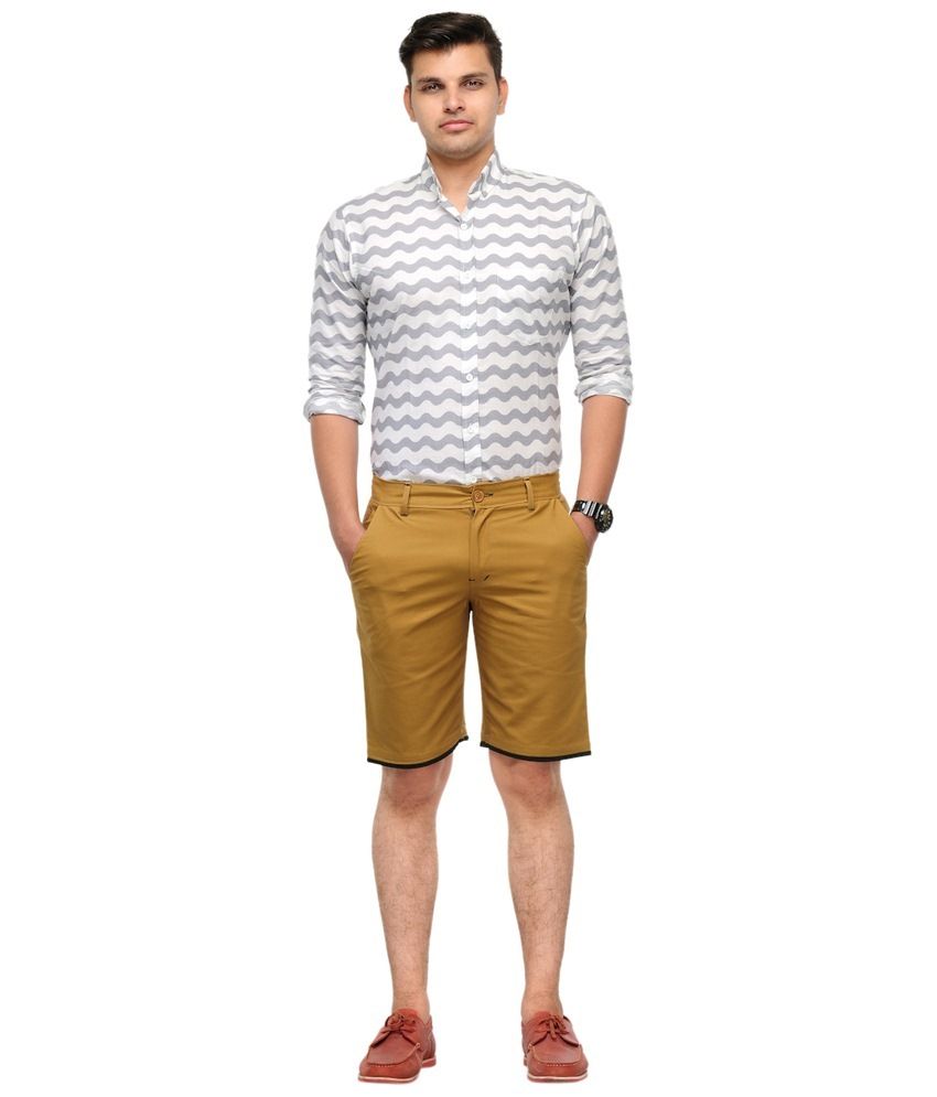 Haute Couture Purple & Khaki Solid Shorts Combo Of 2 Buy Haute