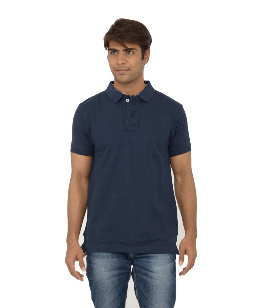 Scala Inc Blue Cotton Blend Basics Polo T-Shirt - Buy Scala Inc Blue ...