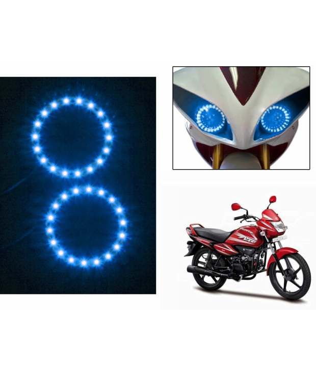 Spedy Bike Headlight Angel Eyes Led Light Set Of 2 Bluehero Splendor