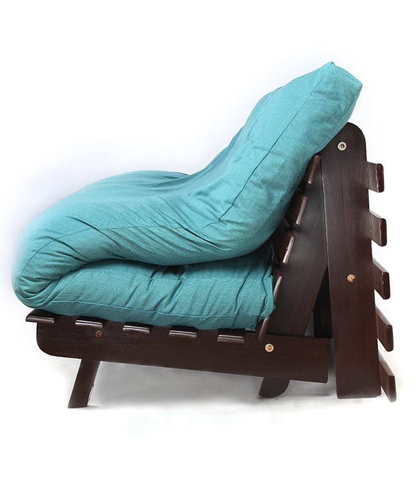 ARRA Double Futon Sofa Cum Bed with Mattress Blue Buy ARRA Double